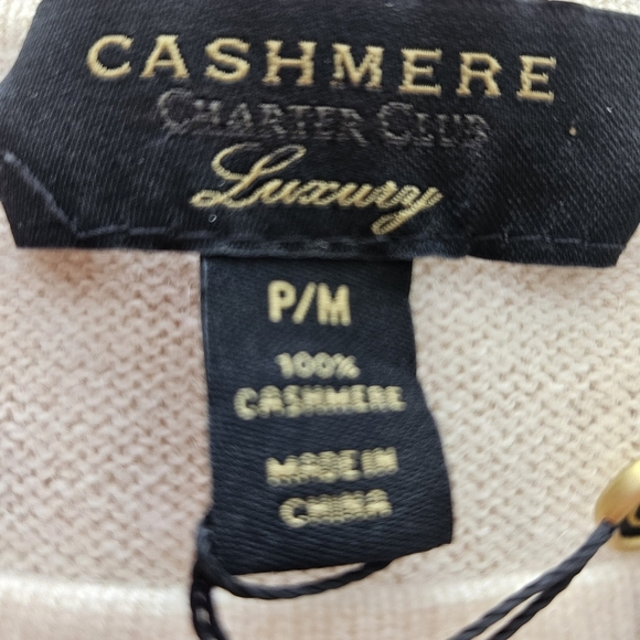 CHARTER CLUB Ivory Cashmere Crew Neck Sweater Size P/M NWT - Picture 9 of 9